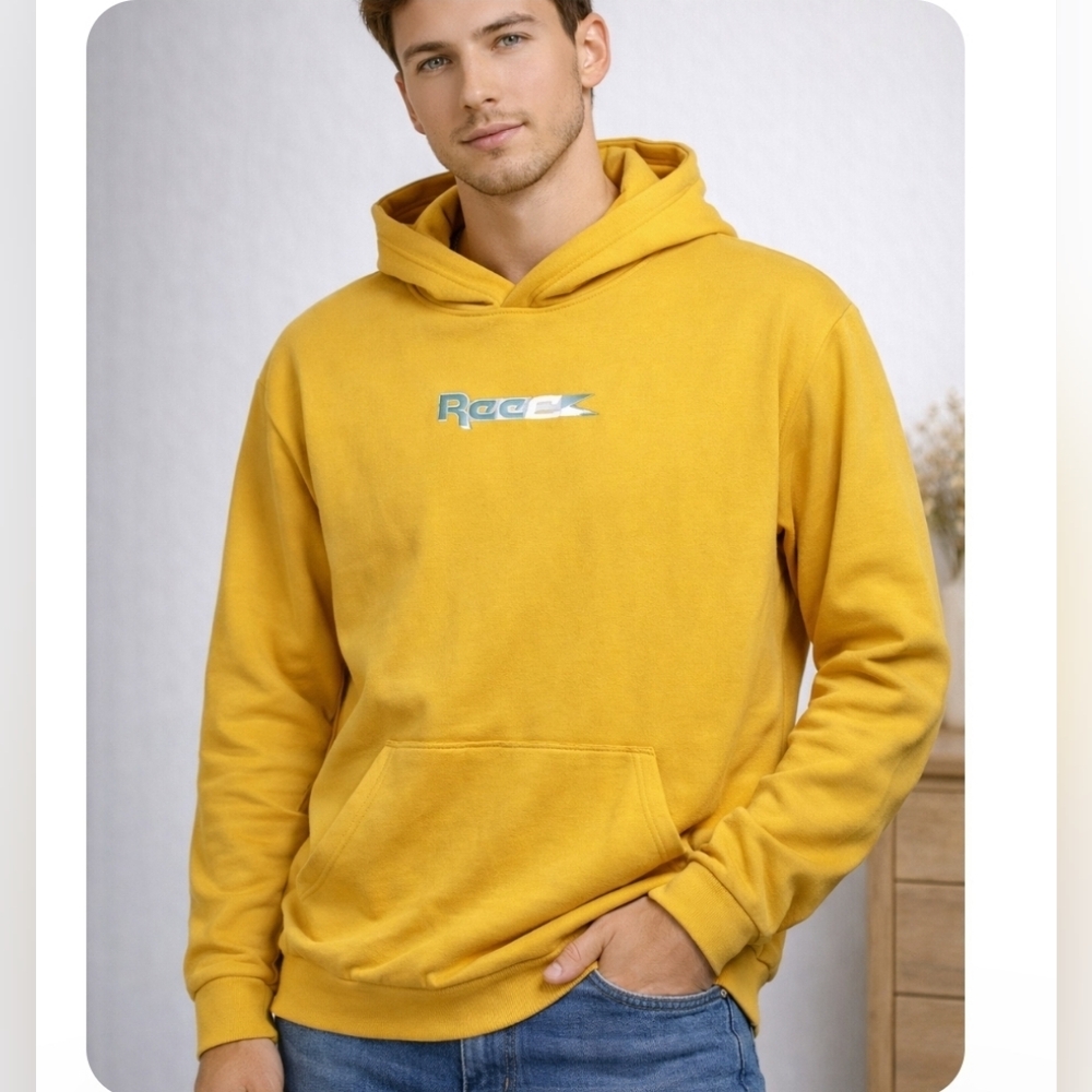 NWT Reebok Men’s Medium MYT OTH Hoodie Semi Solar Gold Training Sweatshirt